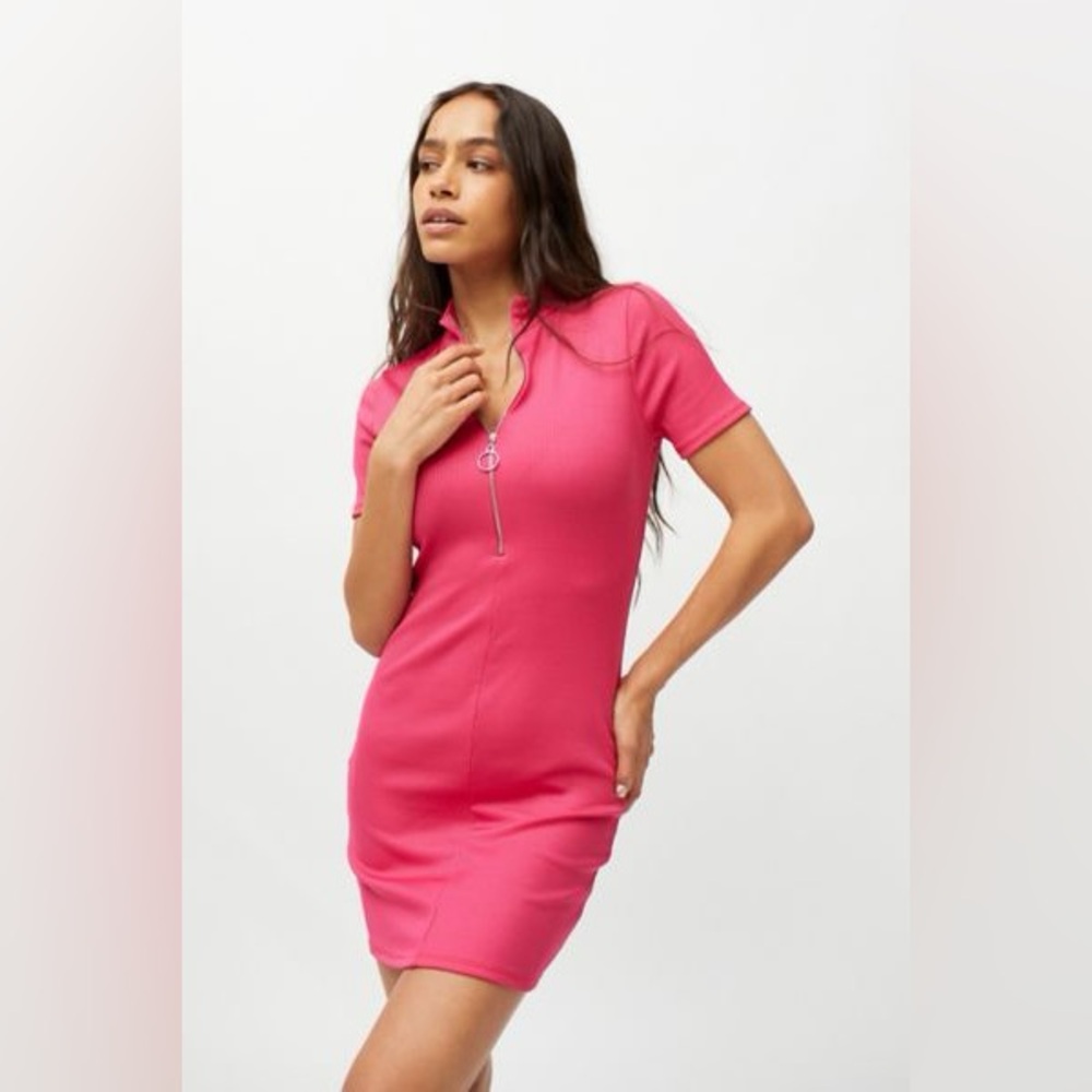 UO Tonya Zip-Up Mini Dress